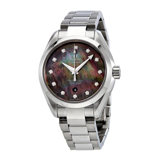 OMEGA Seamaster Aqua Terra Mother of Pearl Diamond Dial Stainless Steel Automatic Ladies Watch