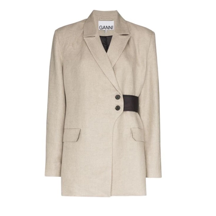 FARFETCH: GANNI Wrap-detail Blazer Jacket 30% OFF