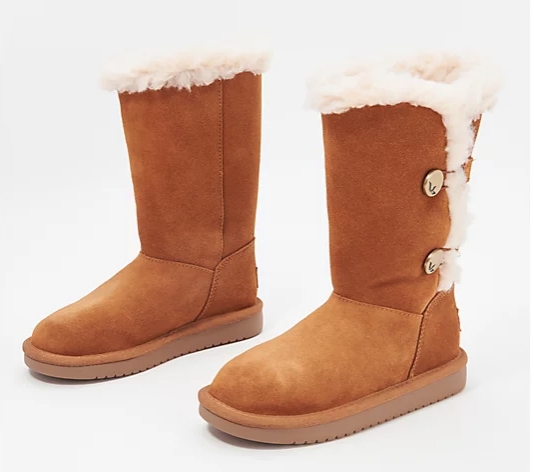 QVC: Koolaburra by UGG Choice of Short or Mini Suede Button Boots Starting at $49.95