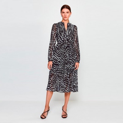 Karen Millen UK & IE: 75% OFF Printed Pintuck Midi Dress