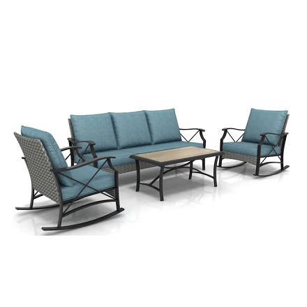 Lowe's: Wallingford 4-Piece Metal Frame Patio Conversation Set with Cushions for $698