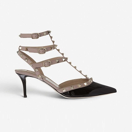 Selfridges: BESTSELLER - VALENTINO GARAVANI So Noir 65 Patent-Leather Heeled Sandals