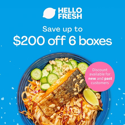 HelloFresh AU: Get Up to $200 OFF First 6 Boxes