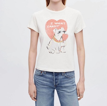 shoppremiumoutlets - Shop Premium Outlets: 39% OFF RE/DONE Classic Tee I Want Candy In Vintage White