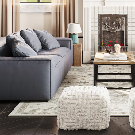 25HOME - 25home.com: FLASH SALE – Light Gray Air Leather Pad Sofa – Save $3,012.00