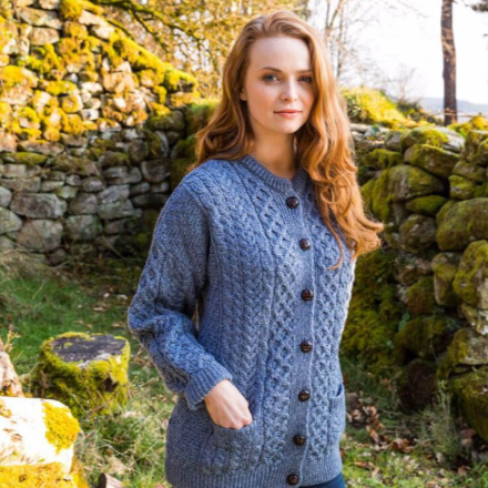 The Irish Store: Womens Traditional Cable Knit Aran Cardigan